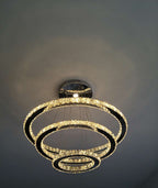 Light Luxury 5 / 6 / 7 Rings Crystal Chandelier for Staircase / foyer / villa