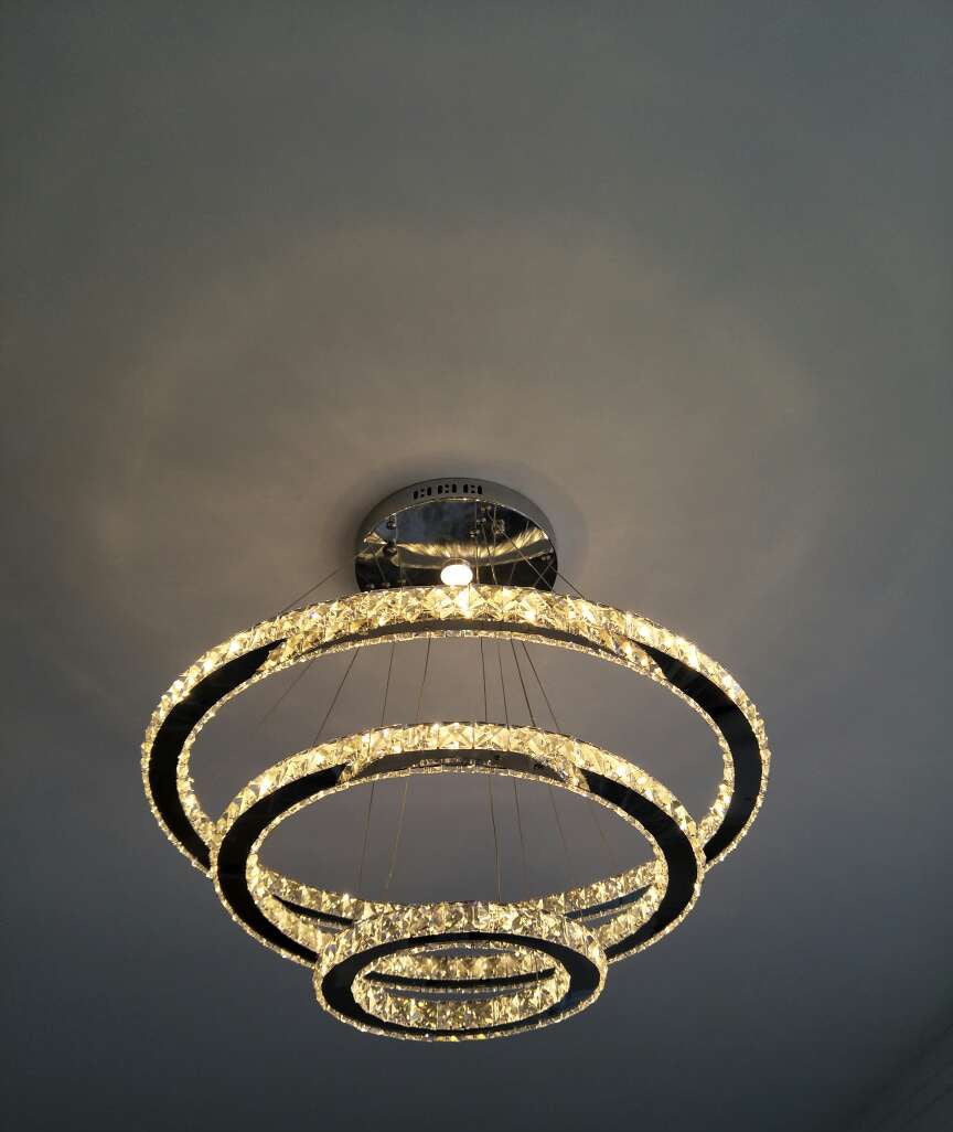 Light Luxury 5 / 6 / 7 Rings Crystal Chandelier for Staircase / foyer / villa