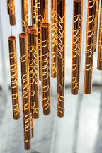 Modern Art Design Floating Leaves-Inspired Glass Tube Chandelier for High-Ceiling