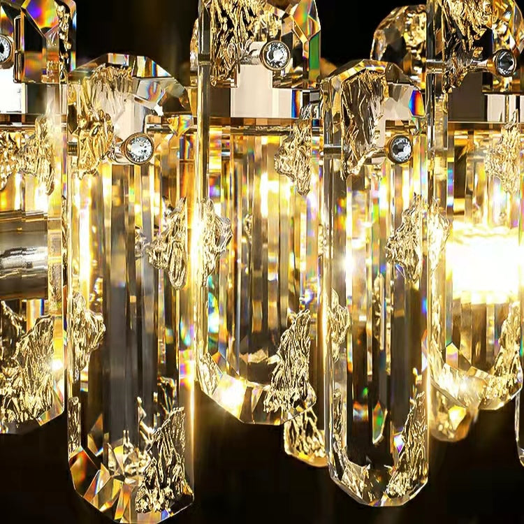Shiny Crystal Chandelier for Living Room Ice Clear Ceiling Lamp for Dining / Bedroom Hallway Light