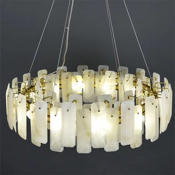 Alabaster Flake Round Chandelier 20-Inch23-Inch31-Inch39-Inch