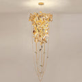 Della Modern Gold Leaf Staircase Chandelier
