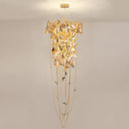 Della Modern Gold Leaf Staircase Chandelier