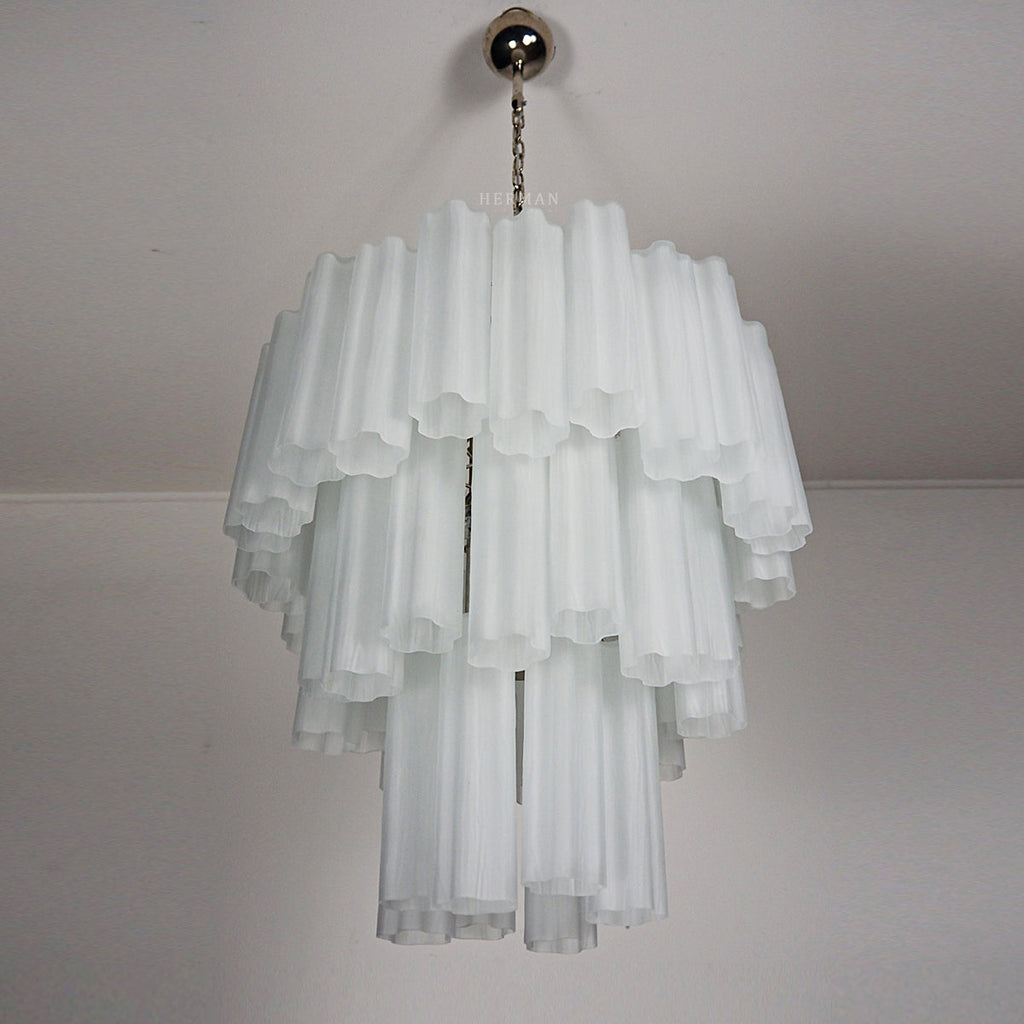 Murano Glass Chandelier – 48 Tubes – Matte White