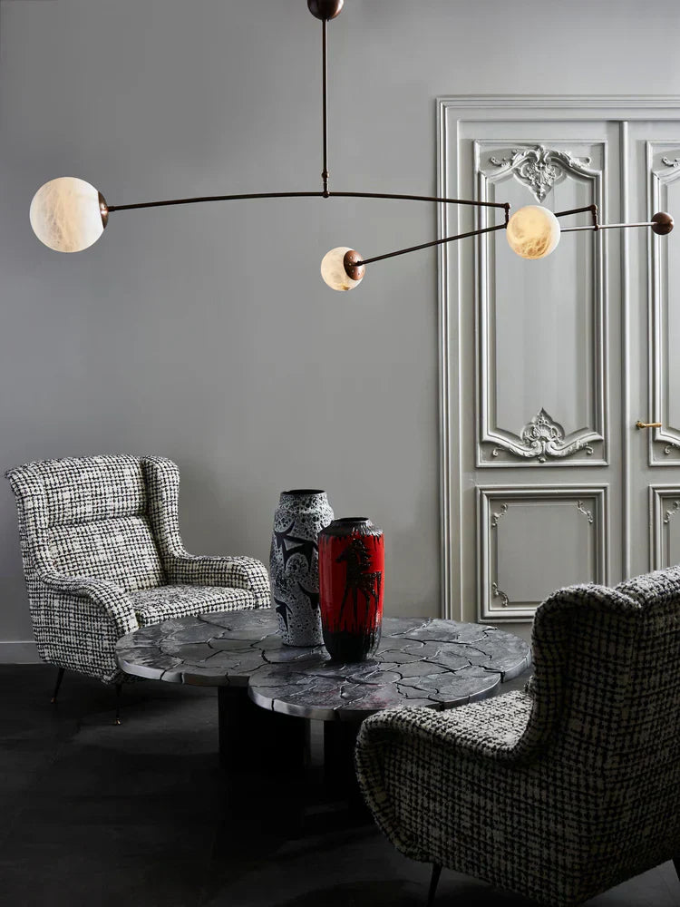Alabaster Triple Mobile Chandelier