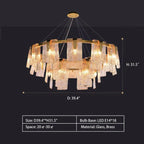 Light Luxury Irregular Glass Slice Chandelier Suit in Brass Finish for Living Room / Ding Room / Bedroom