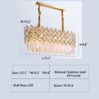 Post-Modern Light Luxury Fence Crystal Chandelier Suit for Living / dining Room