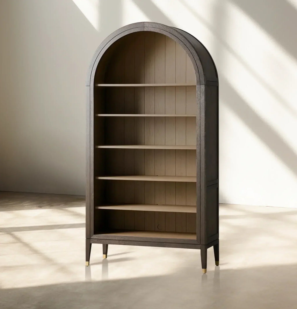 Hattie Open Bookcase in Oak 36-Inchw 46-Inchw