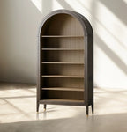 Hattie Open Bookcase in Oak 36-Inchw 46-Inchw