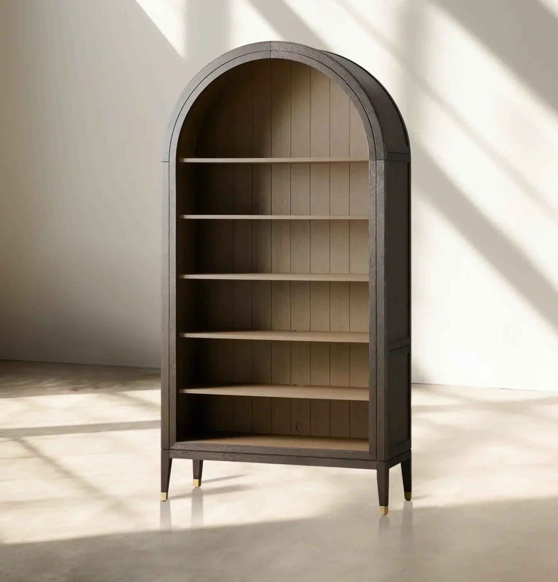 Hattie Open Bookcase in Oak 36-Inchw 46-Inchw