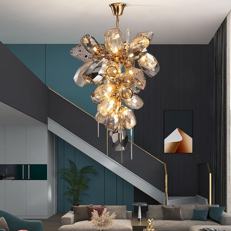 Glass Chandelier Italian Light Luxury Light for Dining Room / living Room