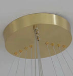 Gold Ring LED Chandelier with Wrought Iron Accents Metal Open Ring for Living Room