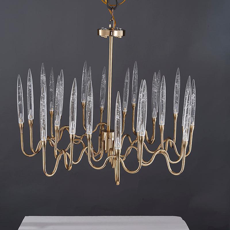 8141r Brass Glass Chandelier