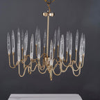 8141r Brass Glass Chandelier