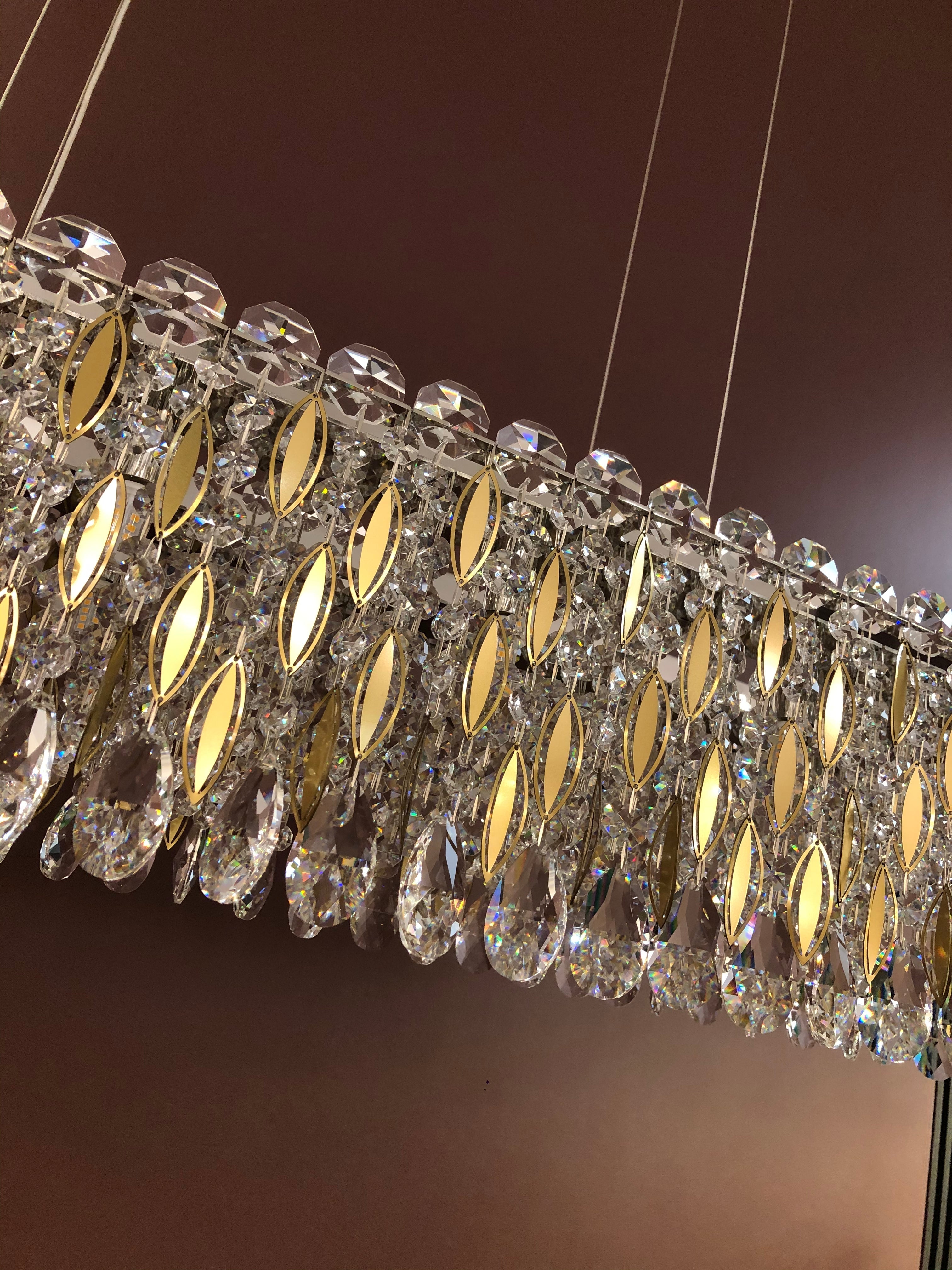 Light Luxury Crystal Beads Drum Collection Flush Mounted / rectangle / round Chandelier