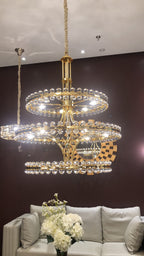 Modern 2 / 3 Ring Glass Ball Chandelier for Low-Ceiling