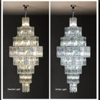 Extra Large Plaza Hall Multi-Tier Crystal Chandelier Foyer Living Room Staircase Ceiling Lighting in Chrome /