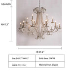Vintage Octopus Tentacle Crystal Chandelier with K9 Crystal and Metal Finish for Living Room