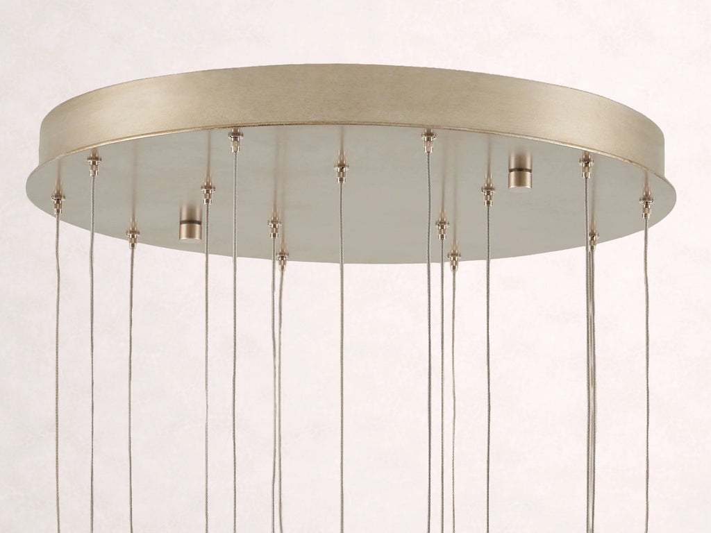 Edda Cascade Teardrop Mercury Glass Round Chandelier 23-Inch35-Inch