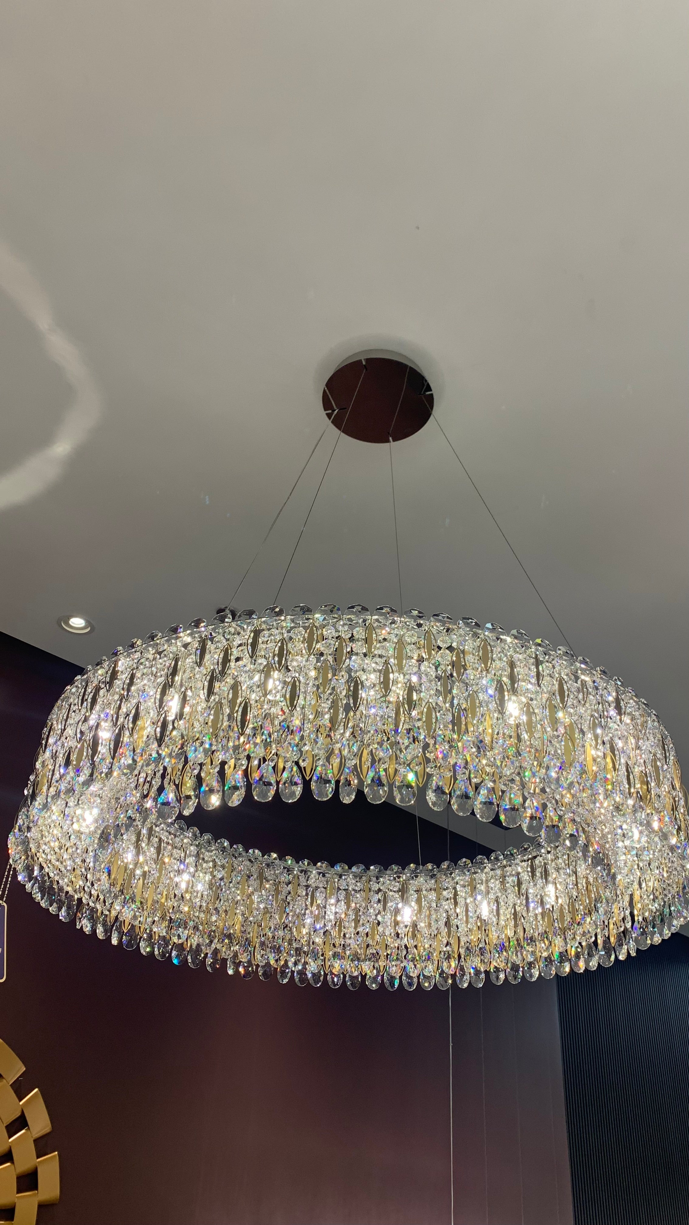 Light Luxury Crystal Beads Drum Collection Flush Mounted / rectangle / round Chandelier