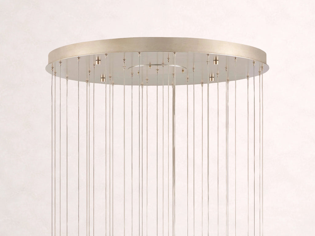 Edda Cascade Teardrop Mercury Glass Round Chandelier 23-Inch35-Inch