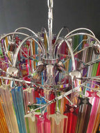 Murano Glass Chandelier – 200 Prisms – Multicolored