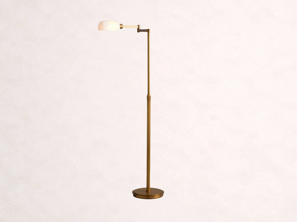 Zayd Swing Arm Opal Glass Floor Lamp