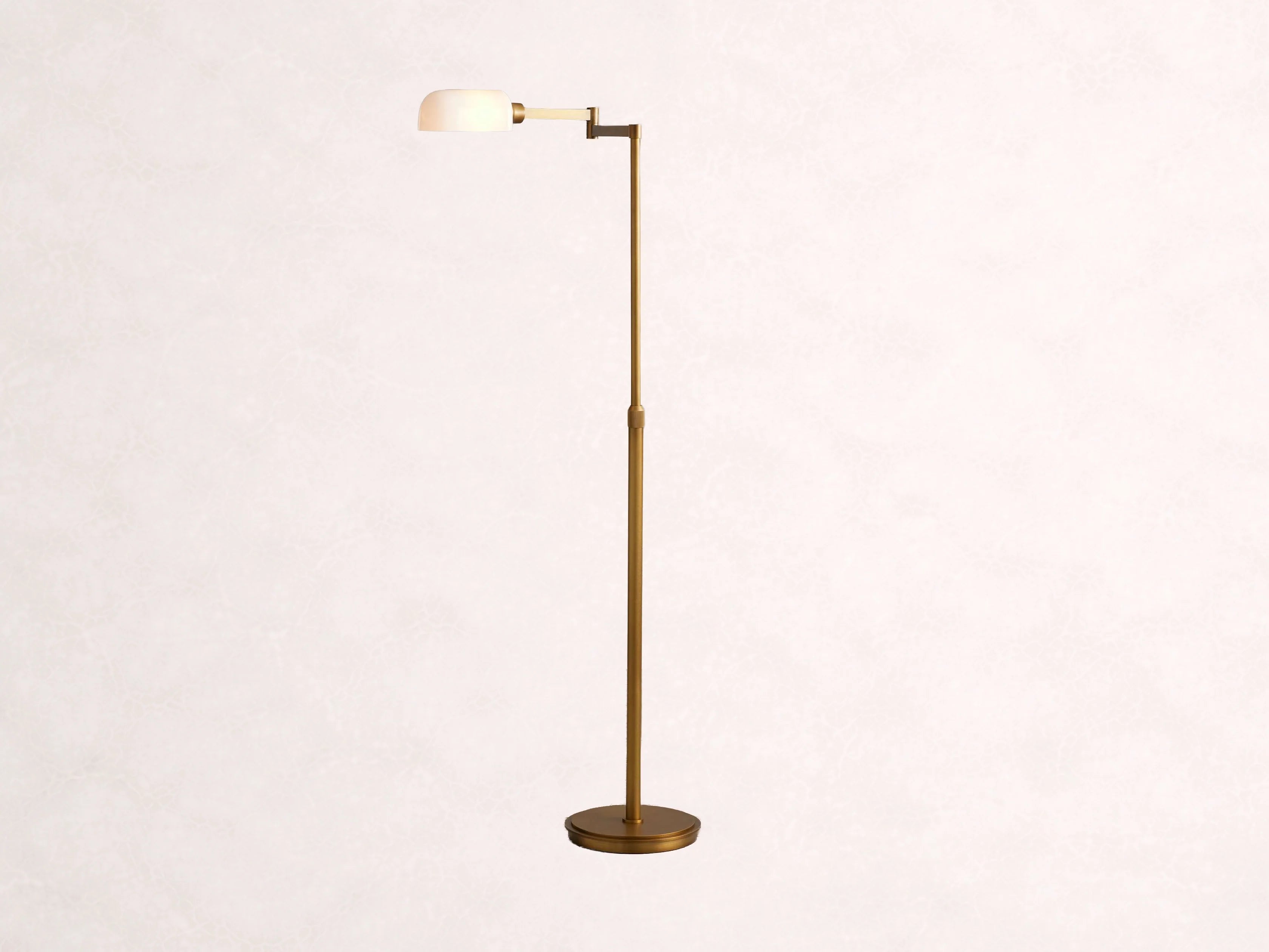 Zayd Swing Arm Opal Glass Floor Lamp
