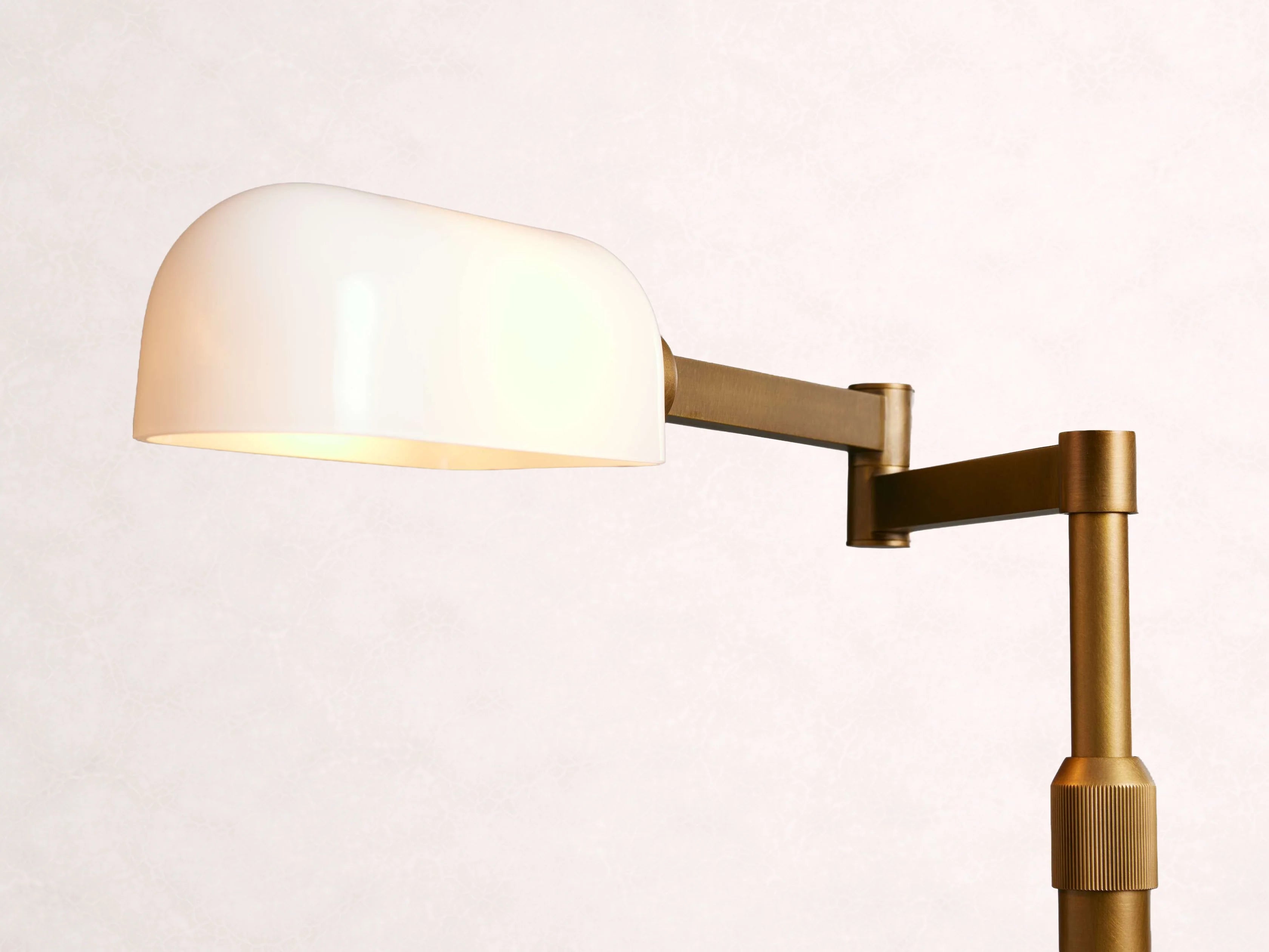 Zayd Swing Arm Opal Glass Floor Lamp