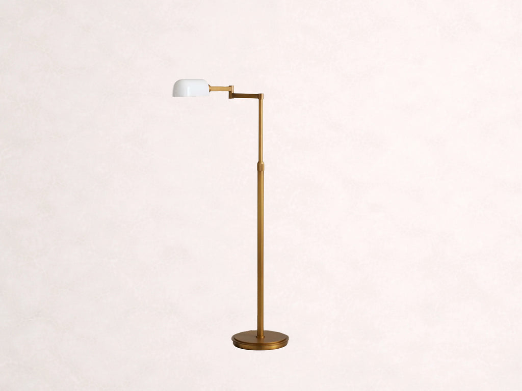 Zayd Swing Arm Opal Glass Floor Lamp