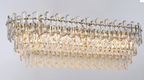 Light Luxury Round / rectangular Clear Crystal Chandelier in Champagne Gold / chrome Finish for Living /