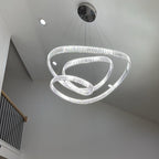 Crystal Chandelier Pendant Light with K9 Crystals and Stainless Steel Chain for Restaurant and Living Room
