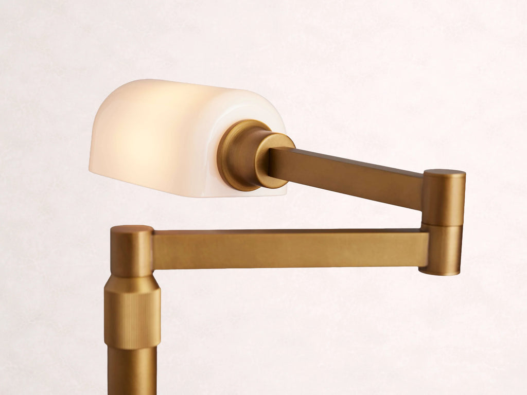 Zayd Swing Arm Opal Glass Table Lamp