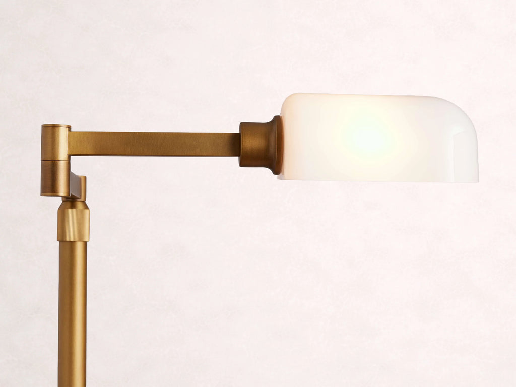 Zayd Swing Arm Opal Glass Table Lamp