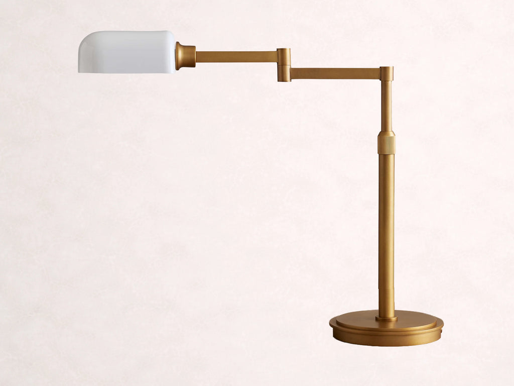Zayd Swing Arm Opal Glass Table Lamp