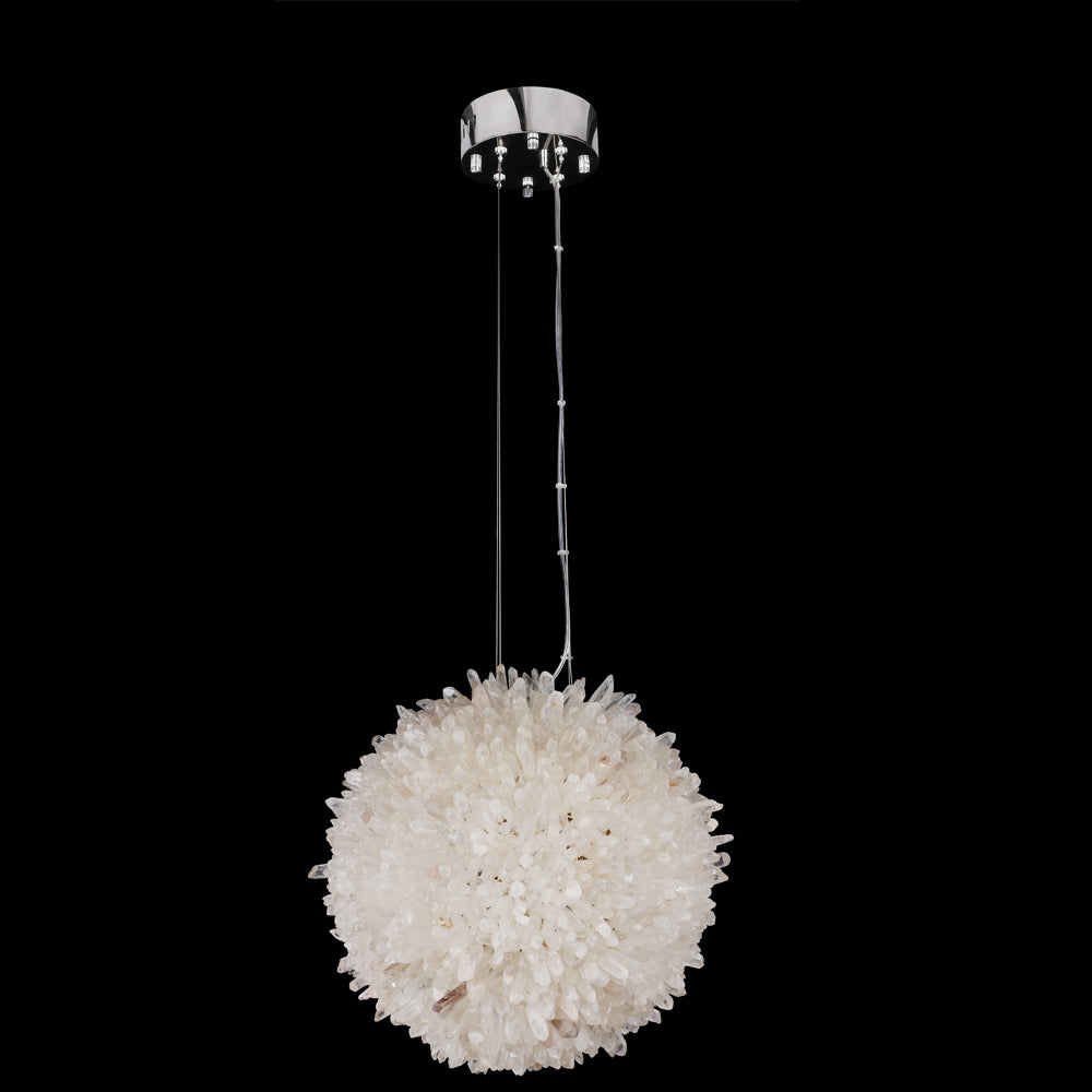 Cervine Clear Geode Quartz Crystal Ball Pendant Light 9-Inch12-Inch16-Inch20"