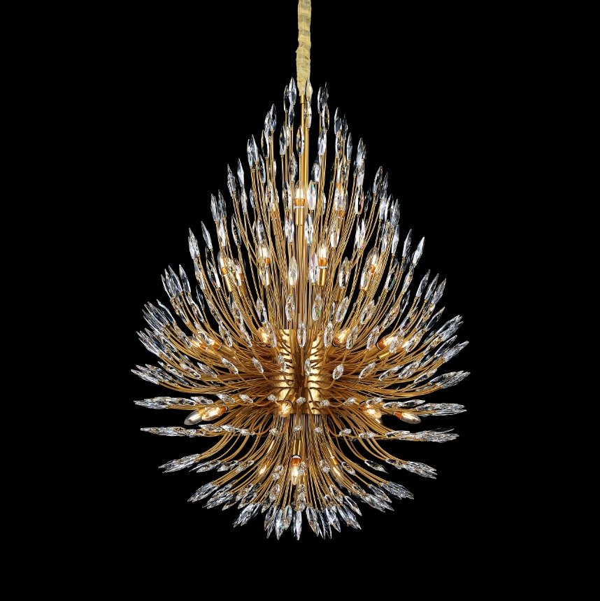 Lily Starburst Crystal Sputnik Chandelier 43-Inchw