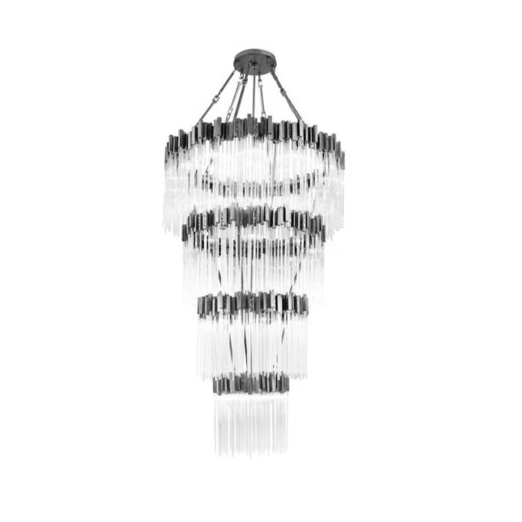 Large Elegant Multi-Layers Glam Glass Chandelier for High-Ceiling Staircase / entryway / living / meeting Room