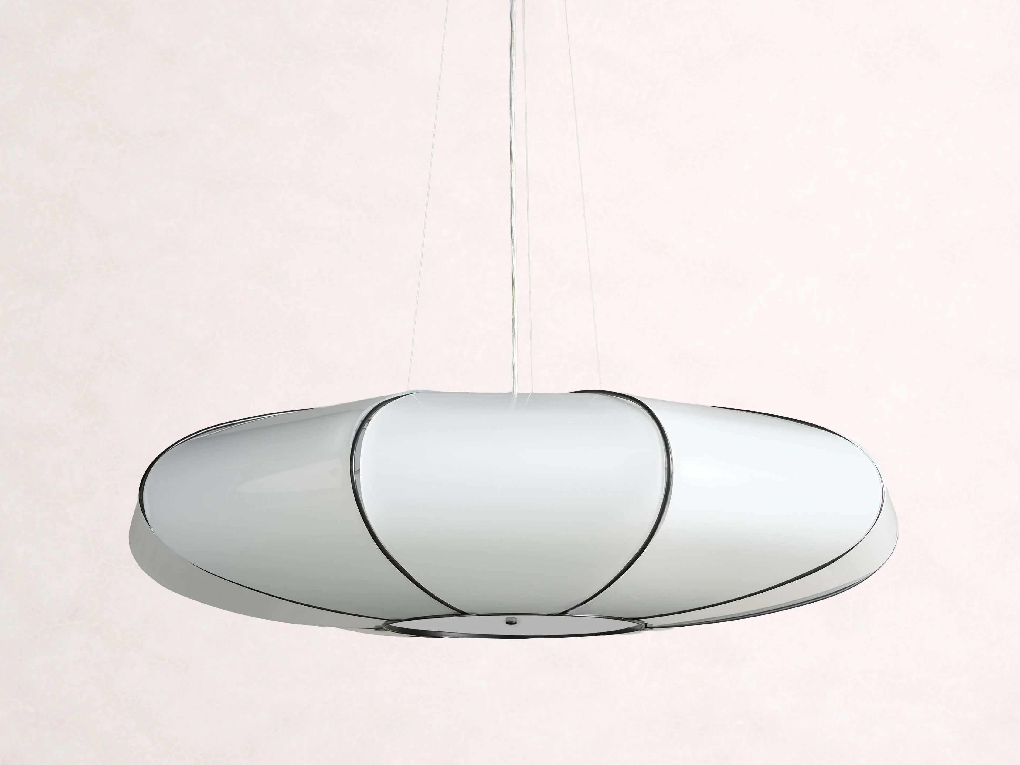 Nuvola White Milk Glass Chandelier 30-Inch
