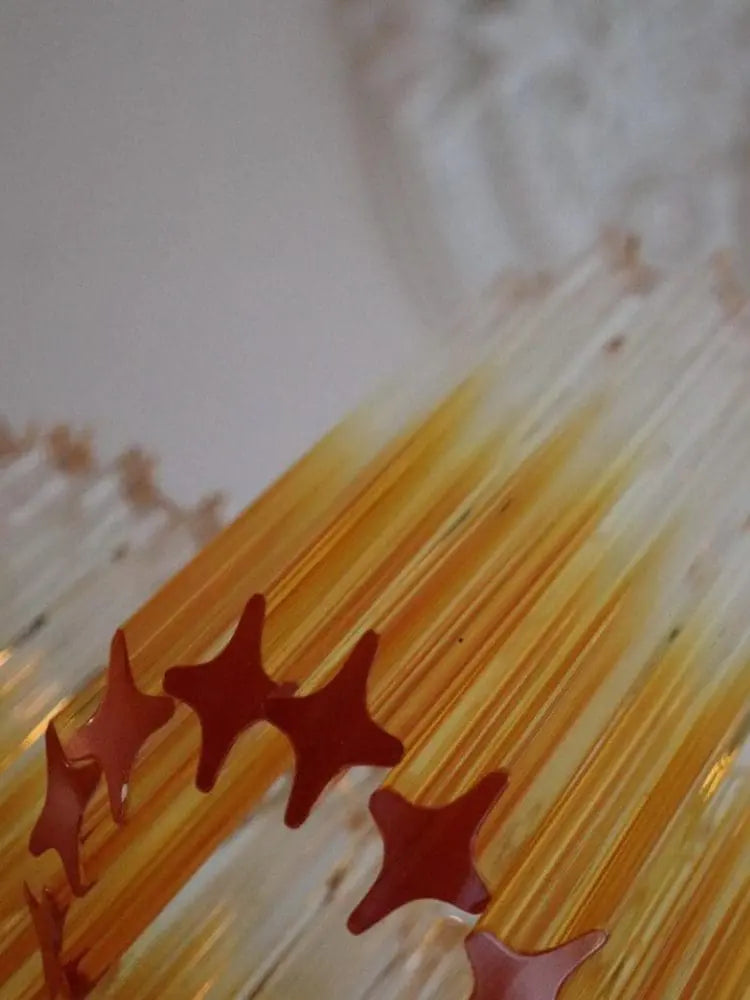Murano Glass Chandelier – Viennetta – 114 Prisms – Amber