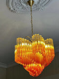 Murano Glass Chandelier – Viennetta – 114 Prisms – Amber