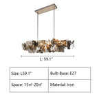Oversize Post-Modern Avant Art Irregular Metal Piece Chandelier for Living / dining Room / kitchen Island
