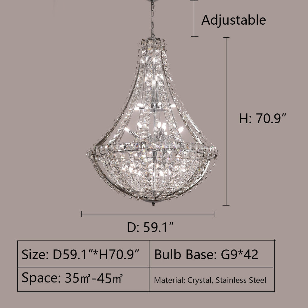 Extra Large Luxury and Elegant Crystal Chandelier for Living Room / staircase / foyer / villa / duplex Hall