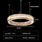 Modern Round Drum Dimmable Chandelier for Living Room / bedroom
