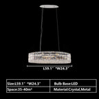 Modern Silver Ceiling Round / rectangle Crystal Chandelier Set for Living Room / dining Room / Bedroom