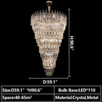 Oversized Multi-Layers Luxury Creative Art Crystal Chandelier for Foyer / staircase / hallway