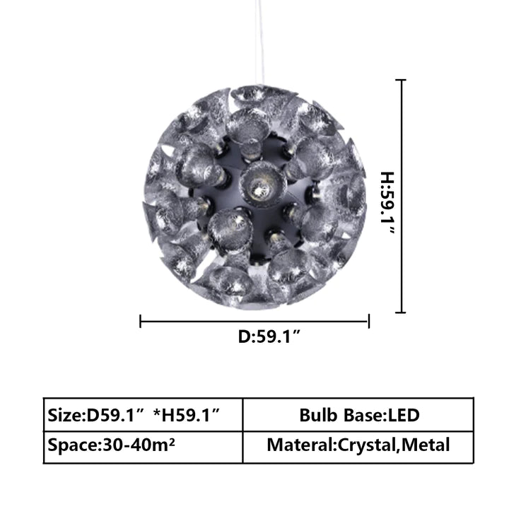 Extra Large Artistic Globe Morning Glory Chandelier Modern Designer Chalice Suspension Pendant Light for