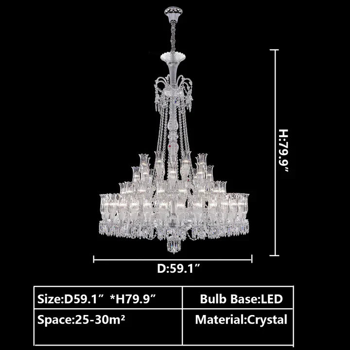 Multi Layer Chrome Crystal Chandelier in French Style with Romantic Branch Flowers for Grand Hallway and