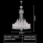 Multi Layer Chrome Crystal Chandelier in French Style with Romantic Branch Flowers for Grand Hallway and