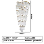 Oversized Modern Designer Creative Multi-Tiered Luxury Spiral Crystal Chandelier for